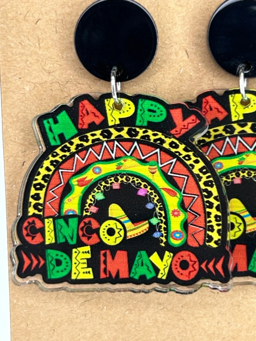 Happy Cinco de Mayo Colorful Statement Stud Earrings Fashion Jewelry
